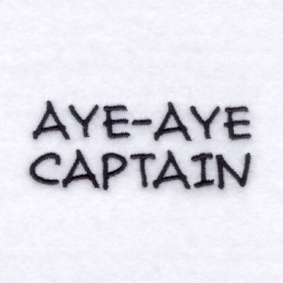 Aye-Aye Captain Machine Embroidery Design