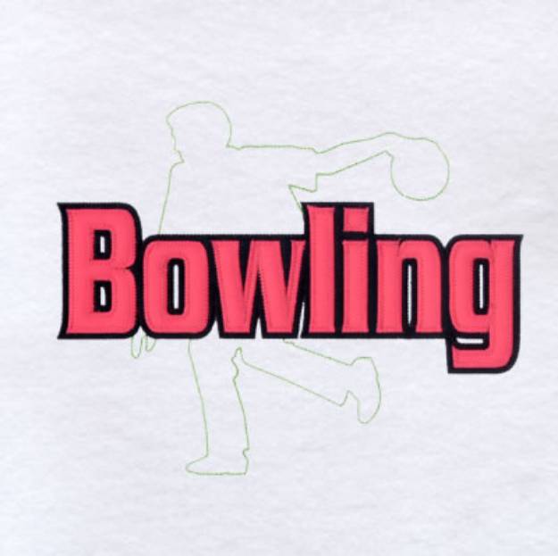 Picture of Bowling #2 - Applique Machine Embroidery Design