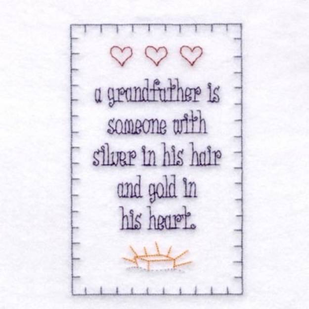 Picture of Silver Hair & Gold in Heart Machine Embroidery Design