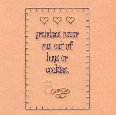 Grandmas Hugs & Cookies Machine Embroidery Design