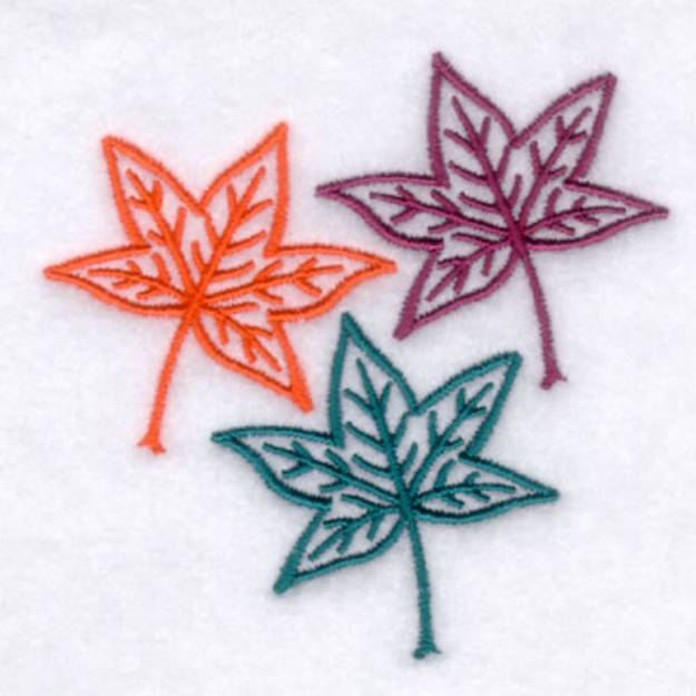 Picture of Maple Leaf Trio Machine Embroidery Design