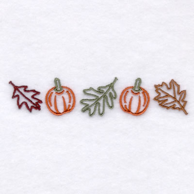 Pumpkin and Leaf Pocket Topper Machine Embroidery Design