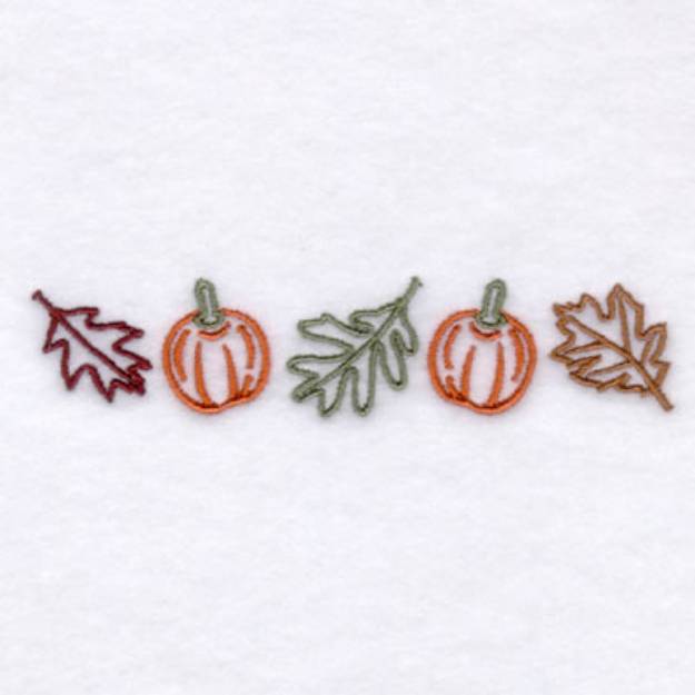 Picture of Pumpkin and Leaf Pocket Topper Machine Embroidery Design