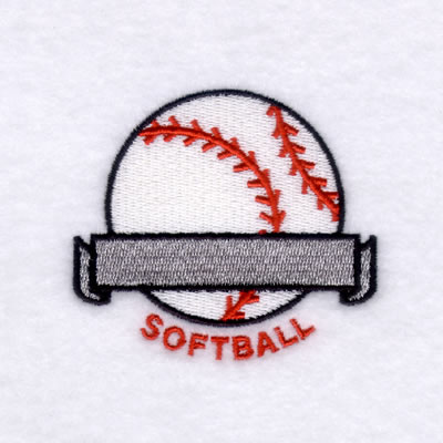 "Softball" Banner Name Drop #1 Machine Embroidery Design
