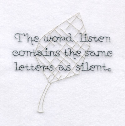 Silent Saying Machine Embroidery Design