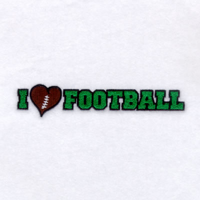 I Love Football Machine Embroidery Design