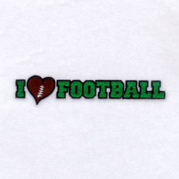 Picture of I Love Football Machine Embroidery Design