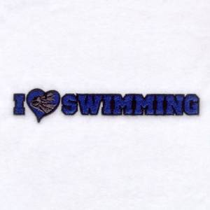 Picture of I Love Swimming Machine Embroidery Design