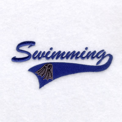 Swimming Script Tail Machine Embroidery Design