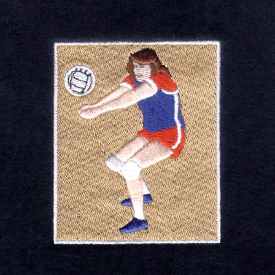Volleyball Sports Card Machine Embroidery Design