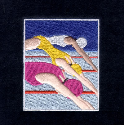 Swimming Sports Card Machine Embroidery Design