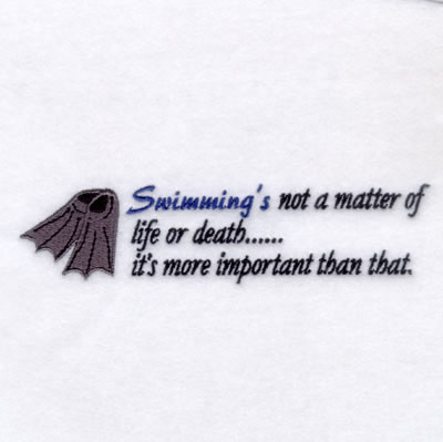 Swimmings More Important! Machine Embroidery Design
