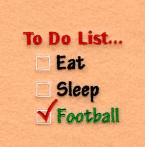 Picture of Football To Do List… Machine Embroidery Design
