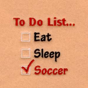 Picture of Soccer To Do List… Machine Embroidery Design