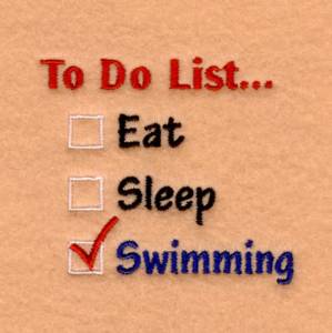 Picture of Swimming To Do List… Machine Embroidery Design