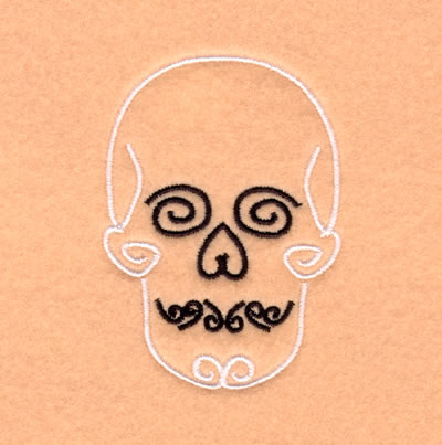 Skull Swirls Machine Embroidery Design