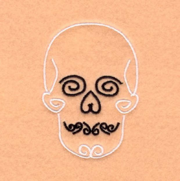 Picture of Skull Swirls Machine Embroidery Design