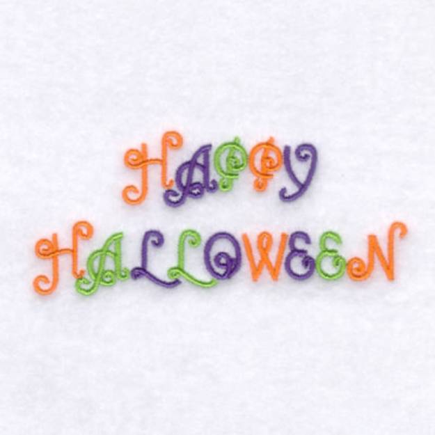 Picture of Happy Halloween Swirls Machine Embroidery Design