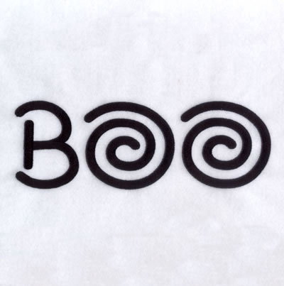 Boo Text Machine Embroidery Design