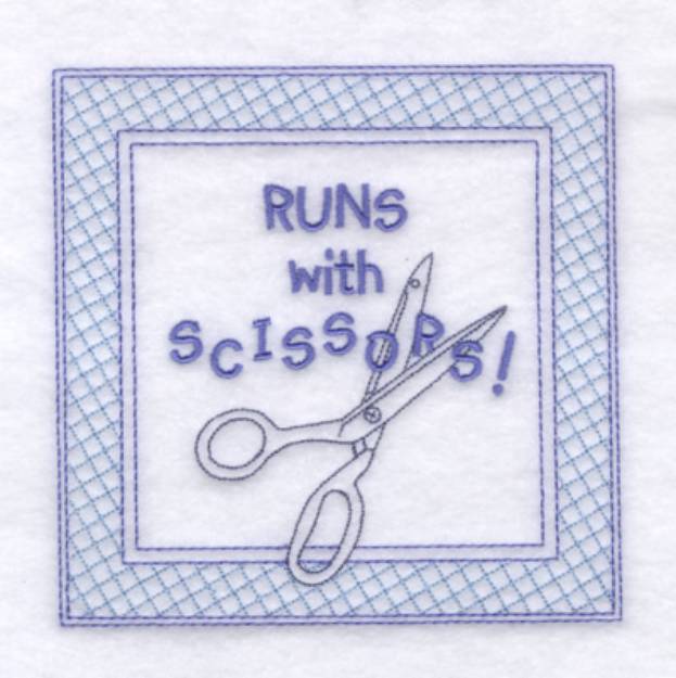Picture of Scissors Saying Machine Embroidery Design
