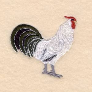 Picture of Silver Hamburg Rooster Machine Embroidery Design