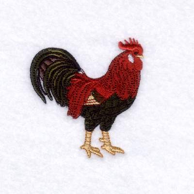 Brown Leghorn Rooster Machine Embroidery Design