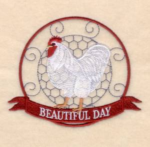 Picture of White Orpington Banner Machine Embroidery Design