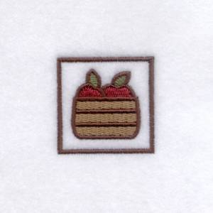 Picture of Apple Basket Icon Machine Embroidery Design