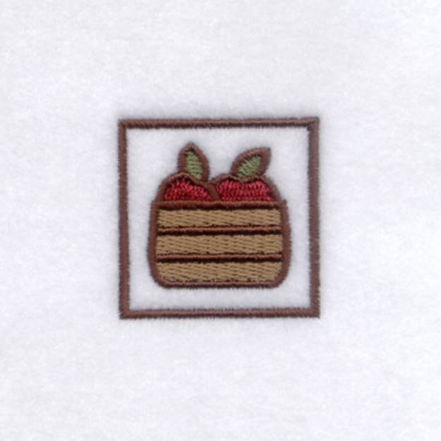 Picture of Apple Basket Icon Machine Embroidery Design