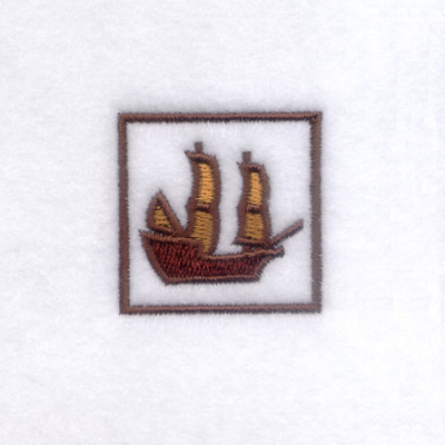 Pilgrim Ship Icon Machine Embroidery Design