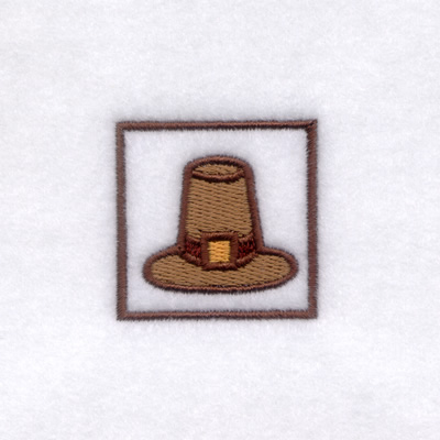 Pilgrim Hat Icon Machine Embroidery Design