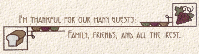 Thankful Guests Machine Embroidery Design