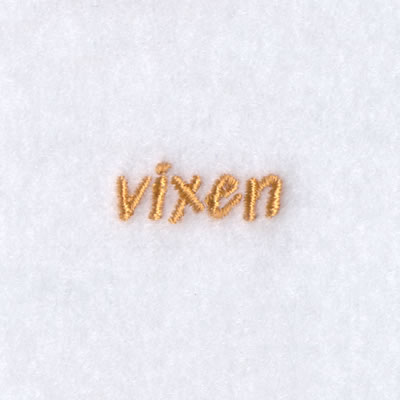 Vixen Text Machine Embroidery Design