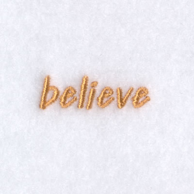 Believe Text Machine Embroidery Design