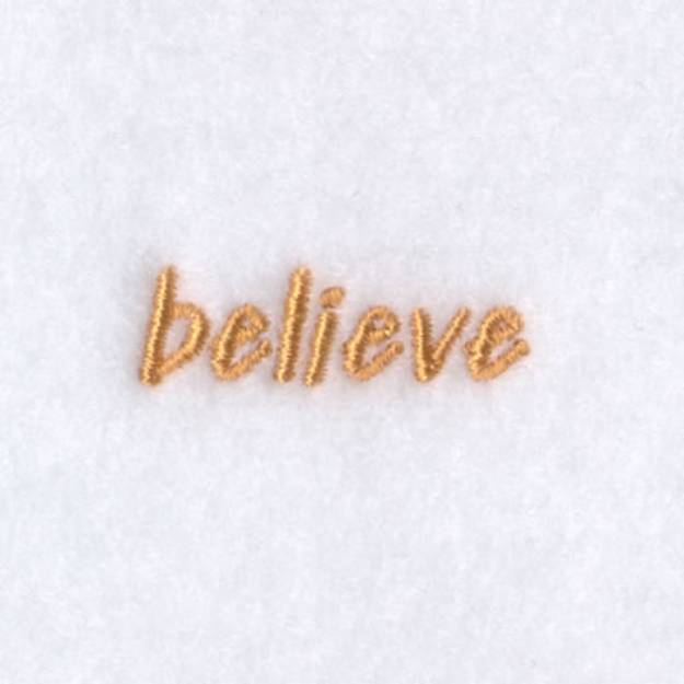 Picture of Believe Text Machine Embroidery Design
