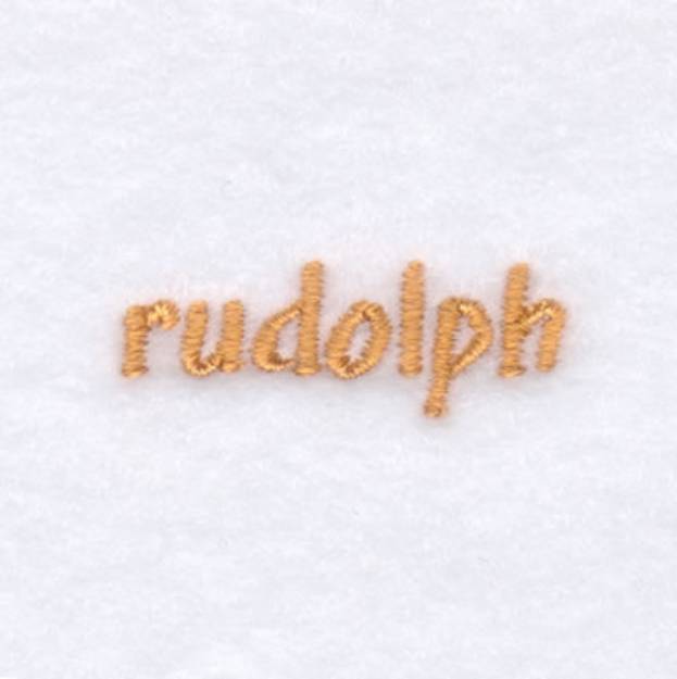 Picture of Rudolph Text Machine Embroidery Design