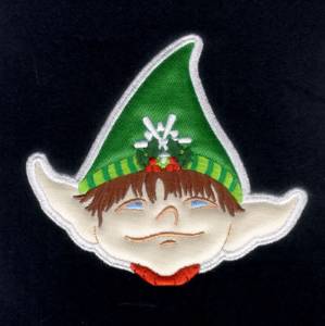 Picture of Christmas Boy Elf Applique Machine Embroidery Design