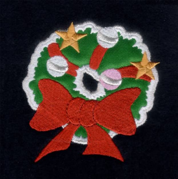 Picture of Christmas Wreath Applique Machine Embroidery Design