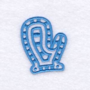 Picture of Mitten Shape Outlined Machine Embroidery Design