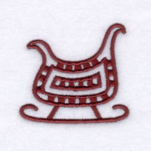 Picture of Sleigh Shape Outlined Machine Embroidery Design
