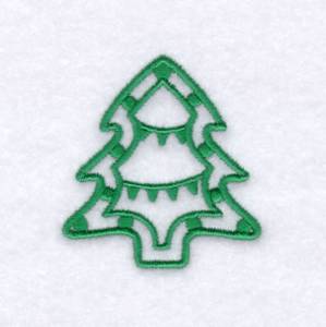 Picture of Tree Shape Outlined Machine Embroidery Design