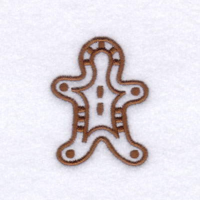 Gingerbread Shape Outlined Machine Embroidery Design