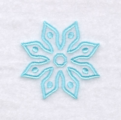 Snowflake Shape Outlined Machine Embroidery Design