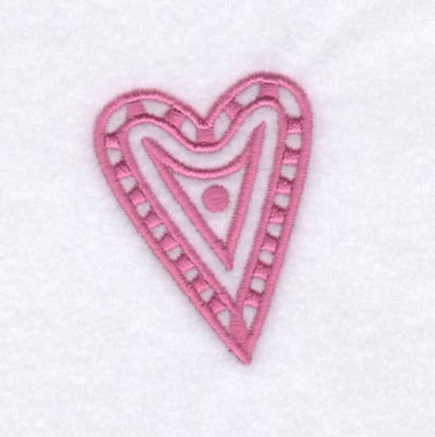 Picture of Heart Shape Outlined Machine Embroidery Design