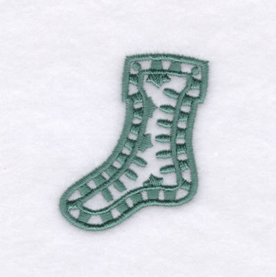 Stocking Shape Outlined Machine Embroidery Design