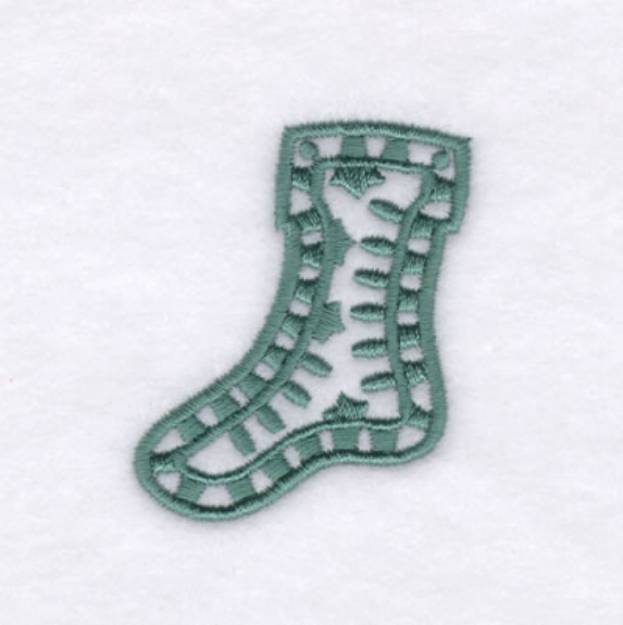 Picture of Stocking Shape Outlined Machine Embroidery Design