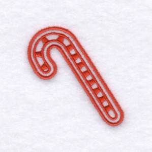 Picture of Candy Cane Shape Outlined Machine Embroidery Design