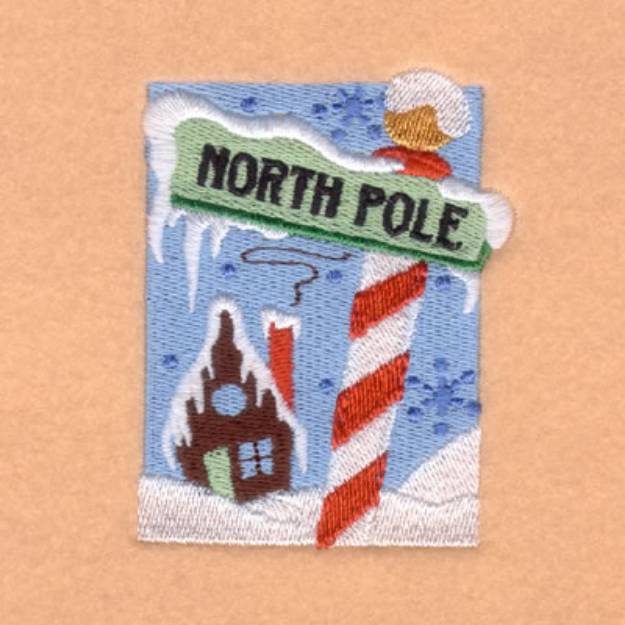 Picture of North Pole Scene Machine Embroidery Design