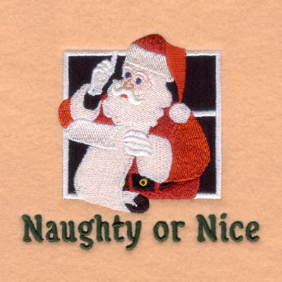 Santas Naughty or Nice List Machine Embroidery Design