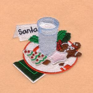 Picture of Santa Snacks Machine Embroidery Design